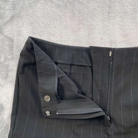 INC International Concepts Pants 14 Black Stripe Floral Embroidery Y2K - Picture 5 of 8